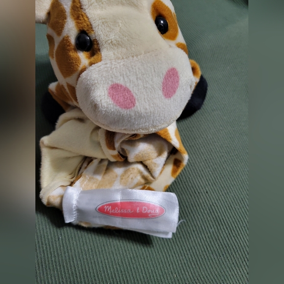 Set of 2 hand puppets, Monkey & Giraffe jungle zoo animal hand puppet - Picture 2 of 5